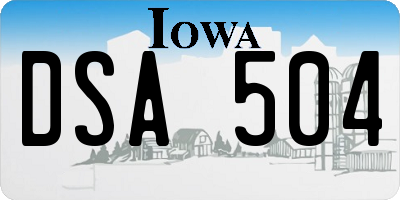IA license plate DSA504