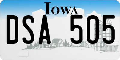 IA license plate DSA505