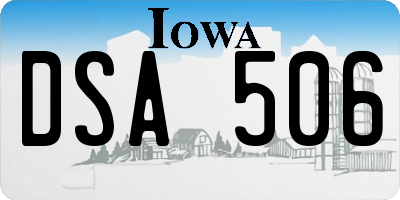 IA license plate DSA506