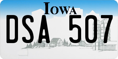 IA license plate DSA507