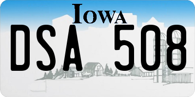 IA license plate DSA508