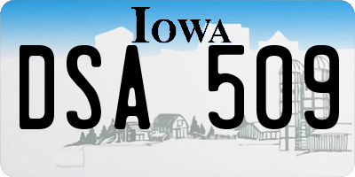 IA license plate DSA509