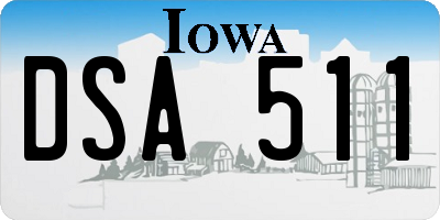 IA license plate DSA511