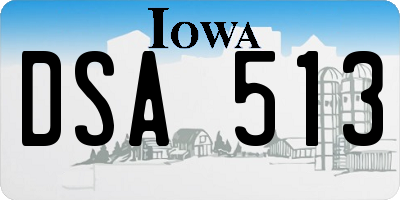 IA license plate DSA513