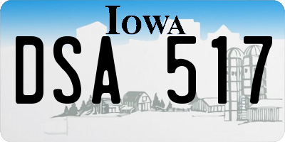 IA license plate DSA517