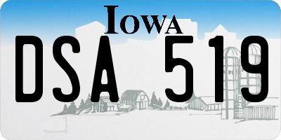 IA license plate DSA519