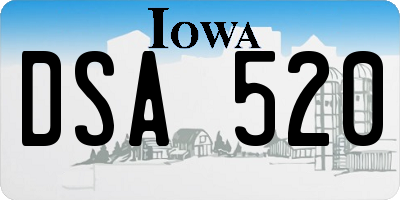 IA license plate DSA520