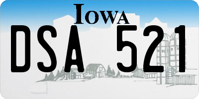 IA license plate DSA521