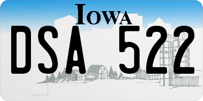 IA license plate DSA522
