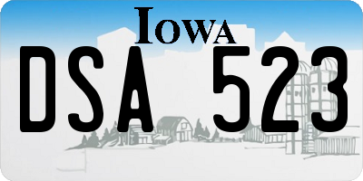 IA license plate DSA523