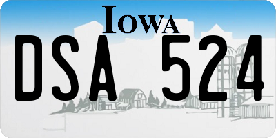 IA license plate DSA524