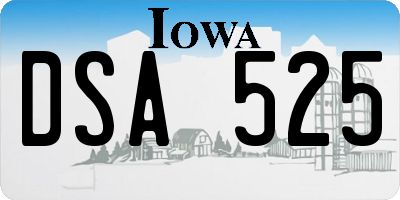 IA license plate DSA525