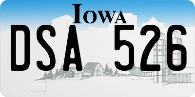 IA license plate DSA526