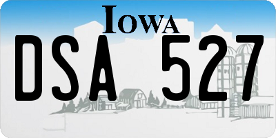 IA license plate DSA527