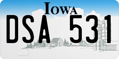 IA license plate DSA531
