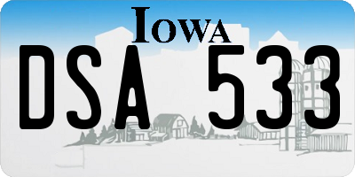 IA license plate DSA533