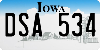 IA license plate DSA534