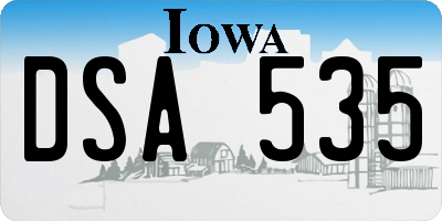 IA license plate DSA535