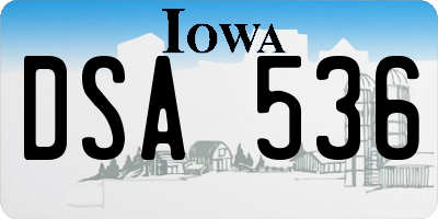IA license plate DSA536
