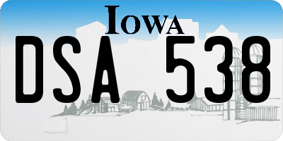 IA license plate DSA538