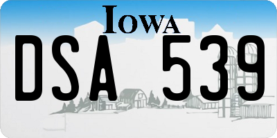 IA license plate DSA539