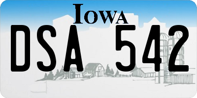 IA license plate DSA542