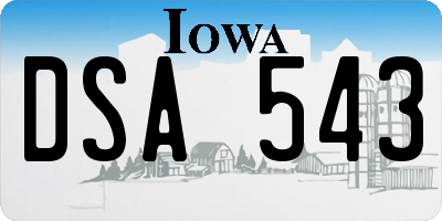 IA license plate DSA543