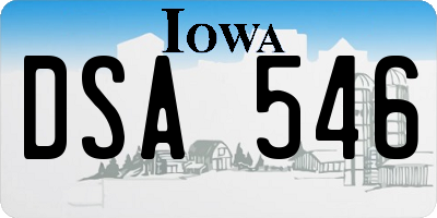 IA license plate DSA546