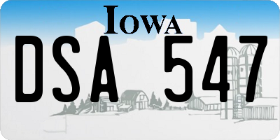 IA license plate DSA547