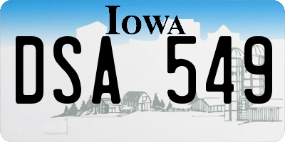 IA license plate DSA549