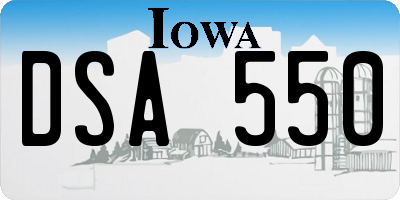 IA license plate DSA550