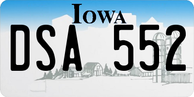 IA license plate DSA552