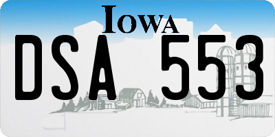 IA license plate DSA553