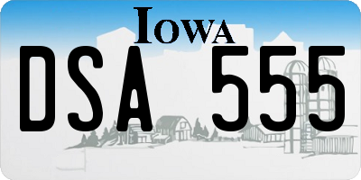 IA license plate DSA555