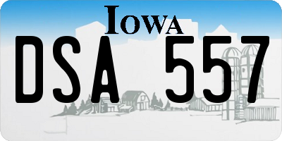 IA license plate DSA557
