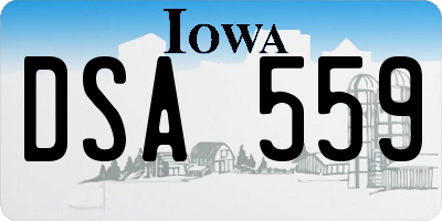 IA license plate DSA559