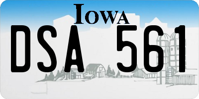 IA license plate DSA561