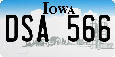 IA license plate DSA566