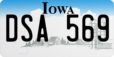 IA license plate DSA569