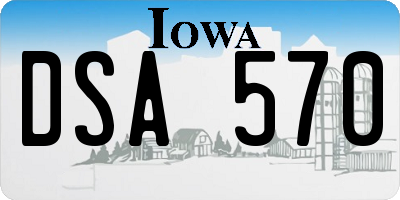 IA license plate DSA570