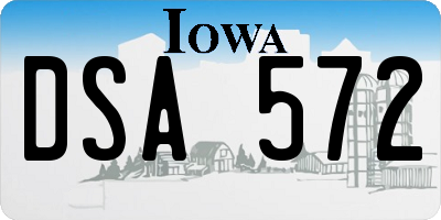 IA license plate DSA572