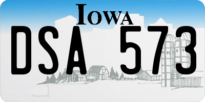 IA license plate DSA573