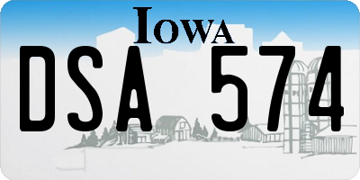 IA license plate DSA574