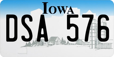 IA license plate DSA576