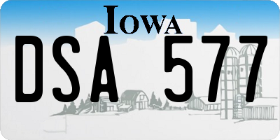 IA license plate DSA577