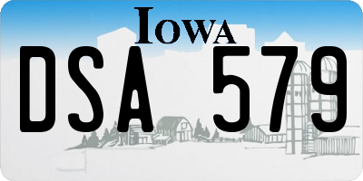 IA license plate DSA579