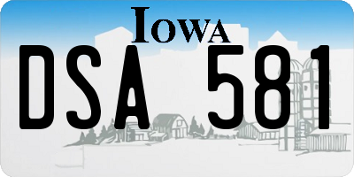 IA license plate DSA581