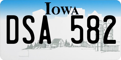 IA license plate DSA582