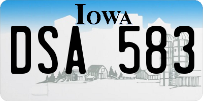 IA license plate DSA583