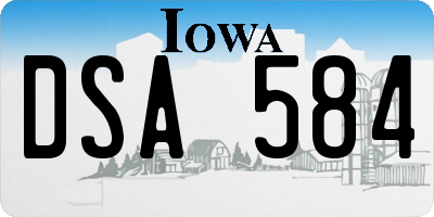 IA license plate DSA584